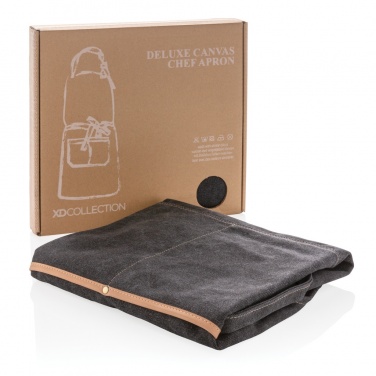 Logo trade promotional giveaways picture of: Deluxe canvas chef apron